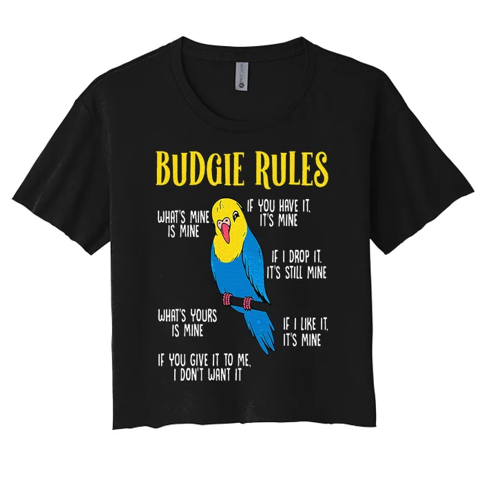 Parakeet Budgie Rules Bird Budgerigar Women's Crop Top Tee