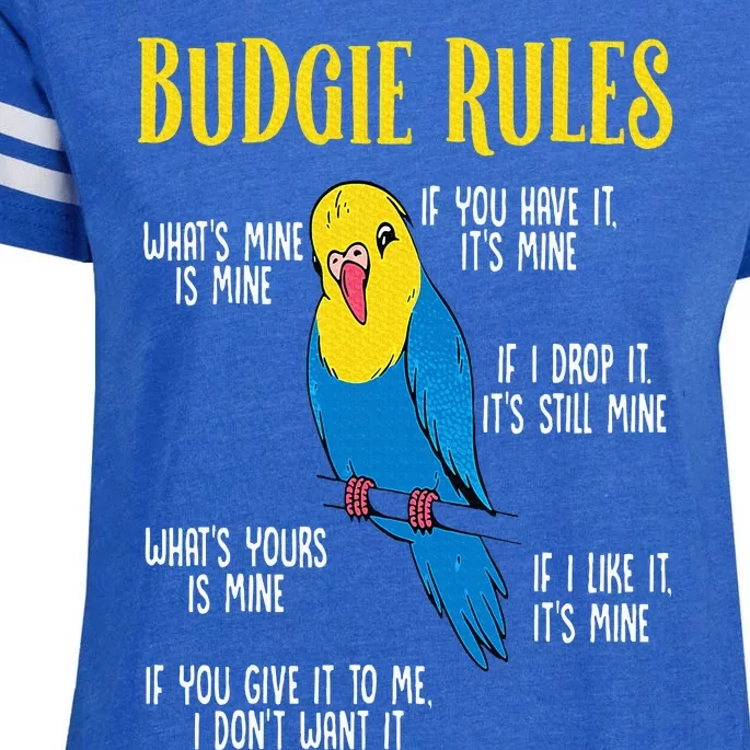 Parakeet Budgie Rules Bird Budgerigar Enza Ladies Jersey Football T-Shirt