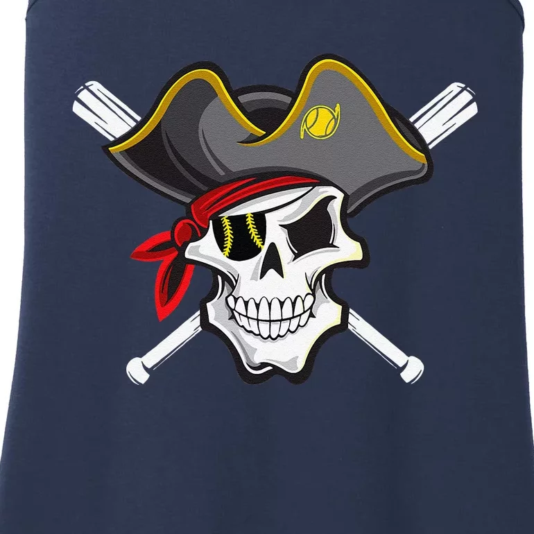 Pirate Baseball Skull Fans Of Pittsburgh Ladies Essential Tank