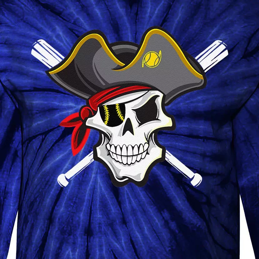 Pirate Baseball Skull Fans Of Pittsburgh Tie-Dye Long Sleeve Shirt