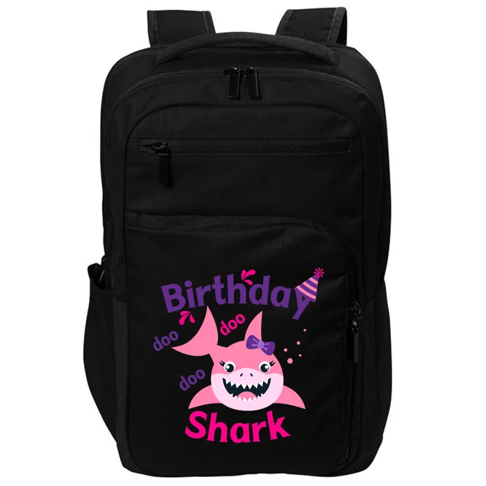 Pink Birthday Shark Doo Doo Doo Impact Tech Backpack