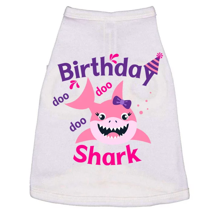 Pink Birthday Shark Doo Doo Doo Doggie Tank