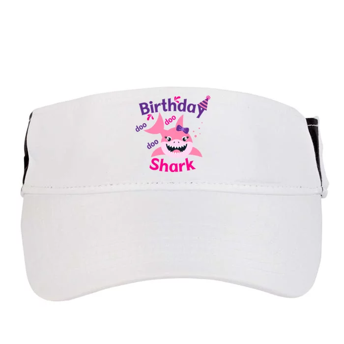 Pink Birthday Shark Doo Doo Doo Adult Drive Performance Visor