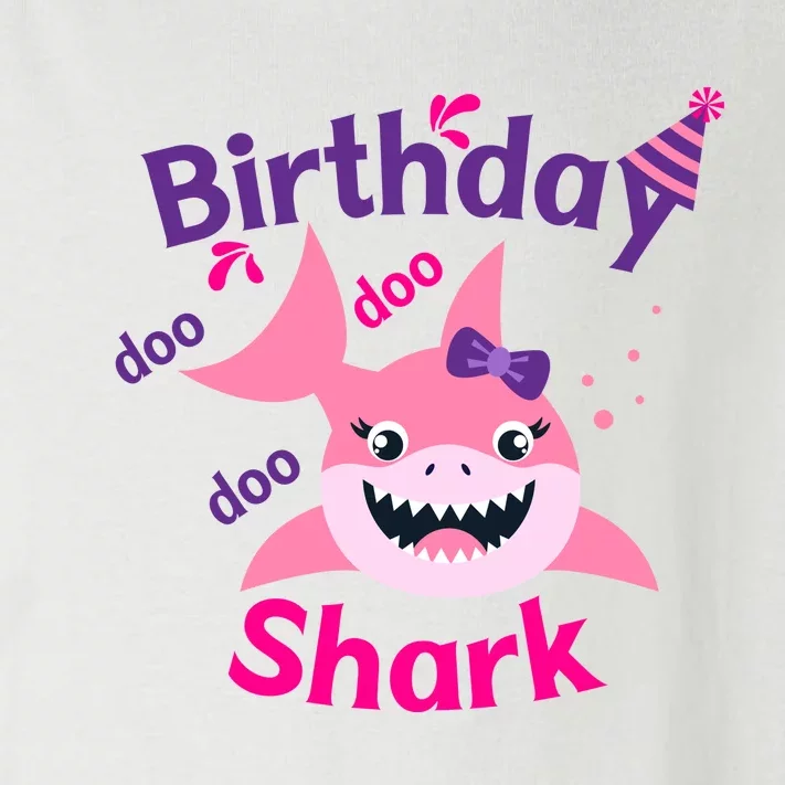 Pink Birthday Shark Doo Doo Doo Toddler Long Sleeve Shirt