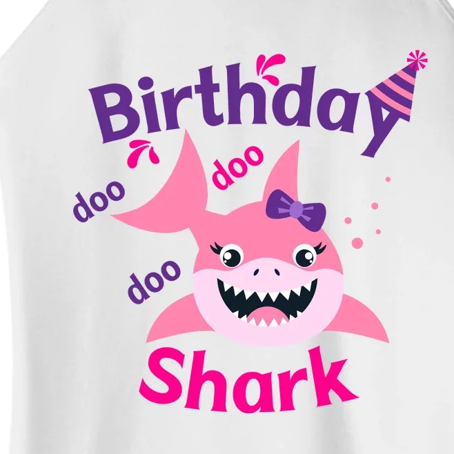 Pink Birthday Shark Doo Doo Doo Women’s Perfect Tri Rocker Tank