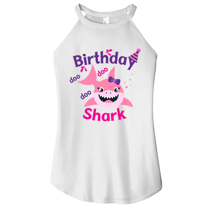 Pink Birthday Shark Doo Doo Doo Women’s Perfect Tri Rocker Tank