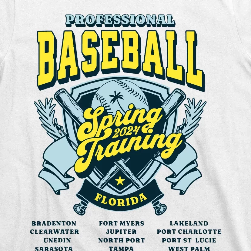 Professional Baseball Spring Training 2024 Florida Cities T-Shirt