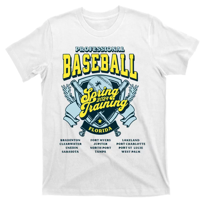 Professional Baseball Spring Training 2024 Florida Cities T-Shirt