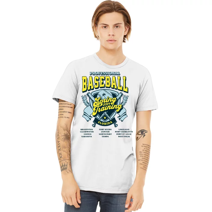 Professional Baseball Spring Training 2024 Florida Cities Premium T-Shirt