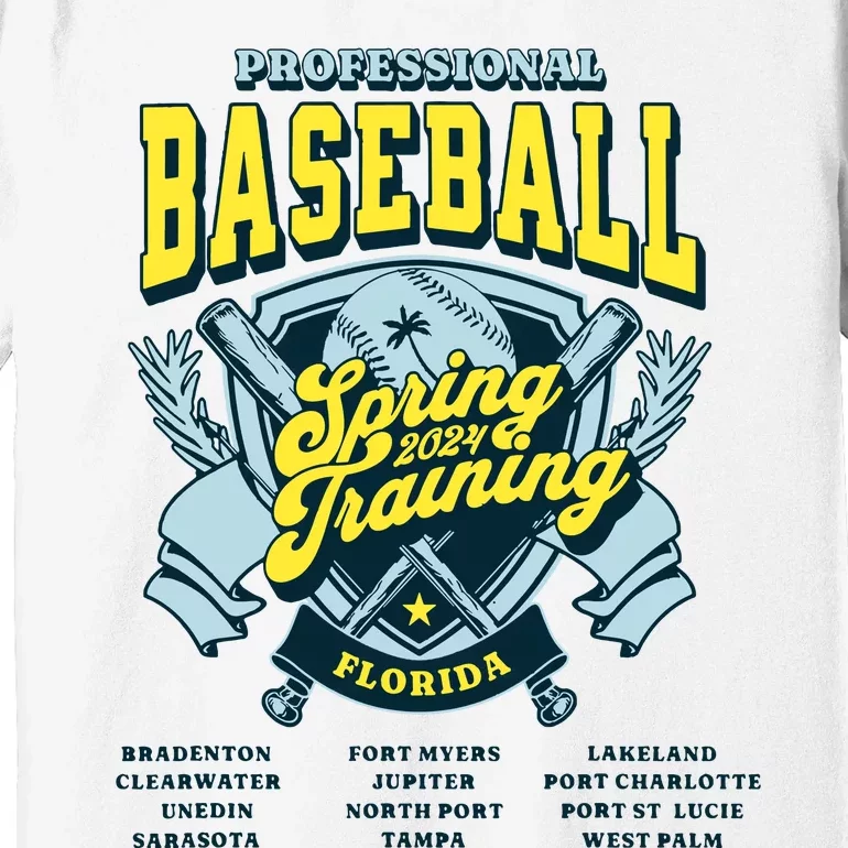 Professional Baseball Spring Training 2024 Florida Cities Premium T-Shirt