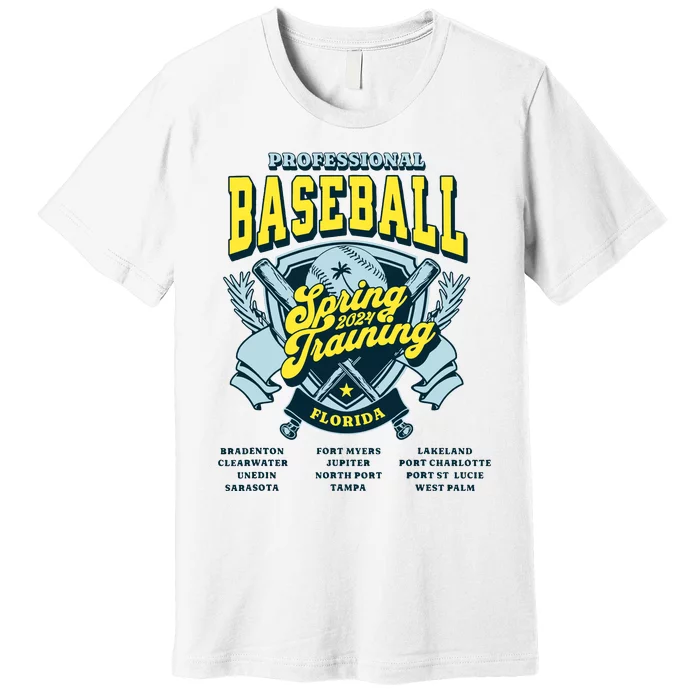 Professional Baseball Spring Training 2024 Florida Cities Premium T-Shirt