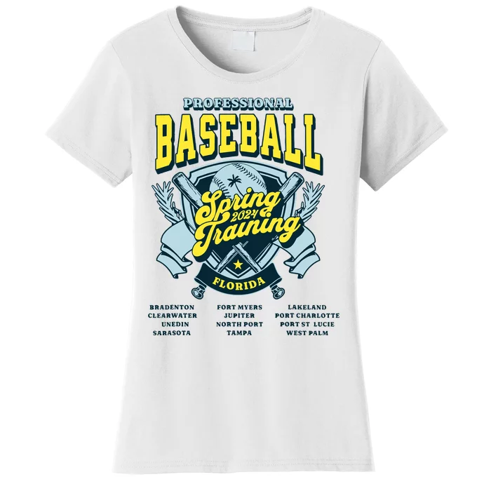 Professional Baseball Spring Training 2024 Florida Cities Women's T-Shirt