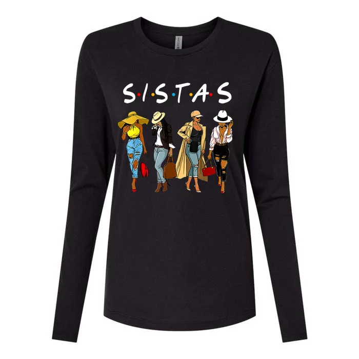 Proud Black Sistas Queen Melanin Afro African American Gift Womens Cotton Relaxed Long Sleeve T-Shirt