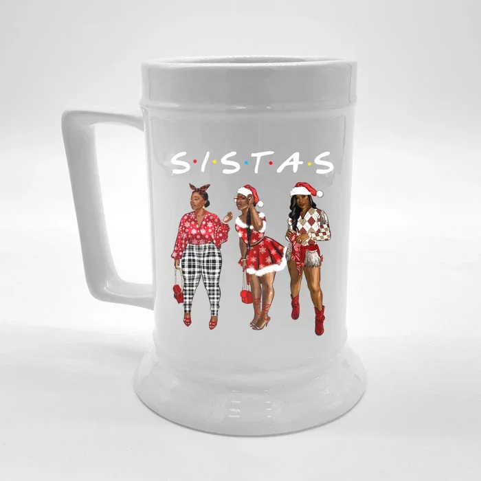 Proud Black Sistas Queen Melanin Afro African American Cool Gift Front & Back Beer Stein