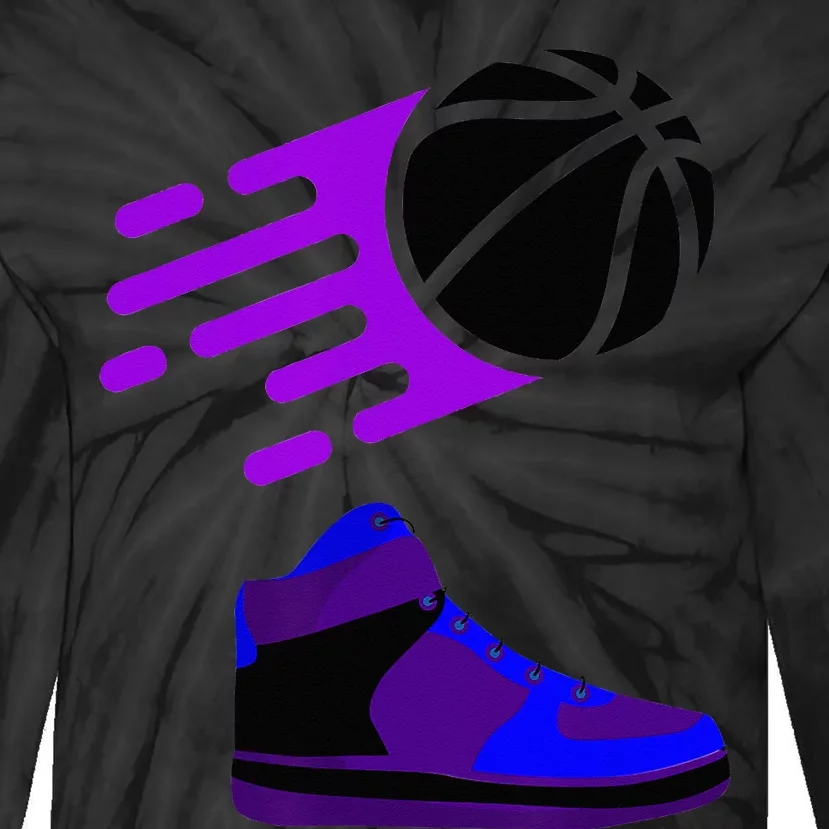 purple basketball sneaker Tie-Dye Long Sleeve Shirt