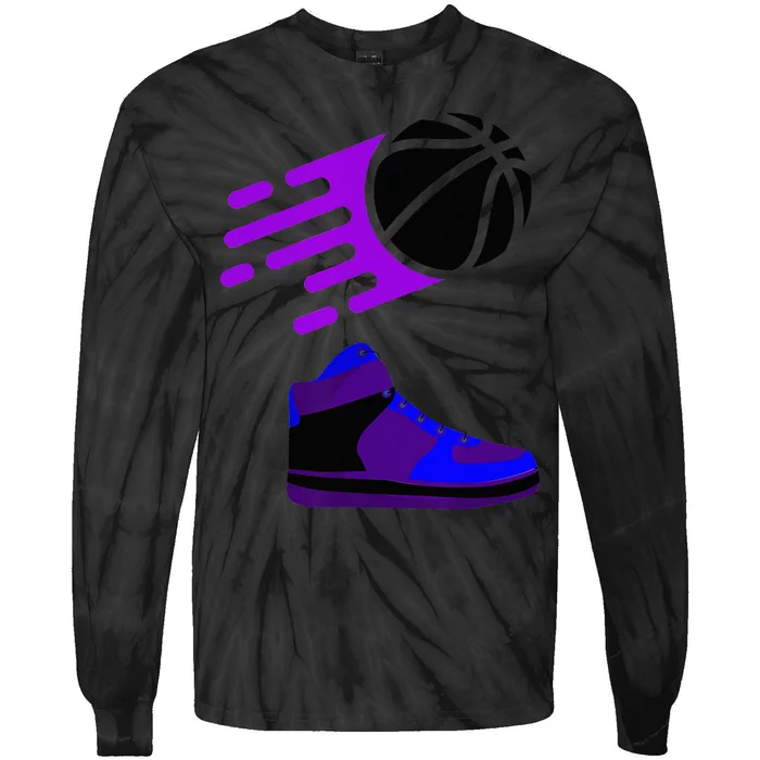 purple basketball sneaker Tie-Dye Long Sleeve Shirt