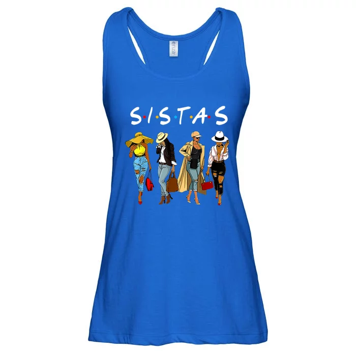 Proud Black Sistas Queen Melanin Afro African American Great Gift Ladies Essential Flowy Tank