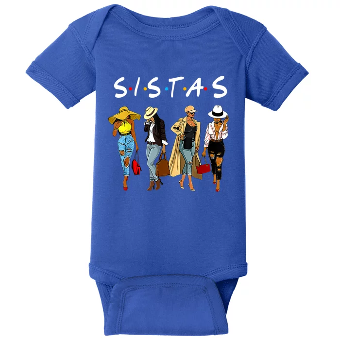 Proud Black Sistas Queen Melanin Afro African American Great Gift Baby Bodysuit