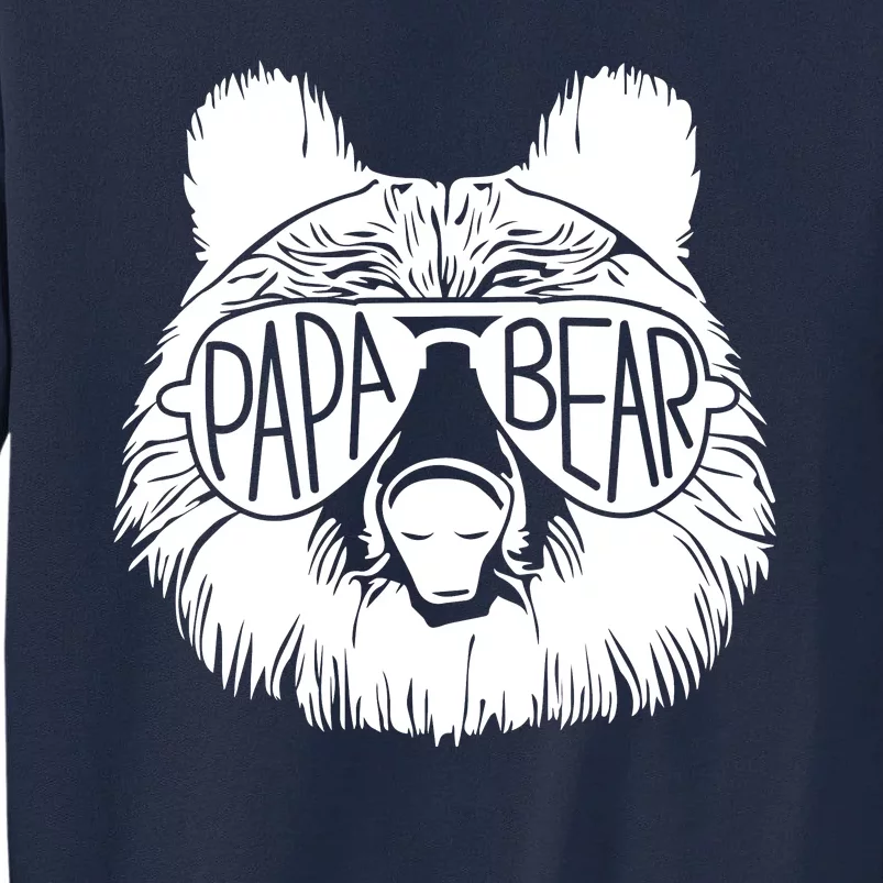 Papa Bear Sunglass Dad Fathers Day Husband Present Family Matching Tall Sweatshirt