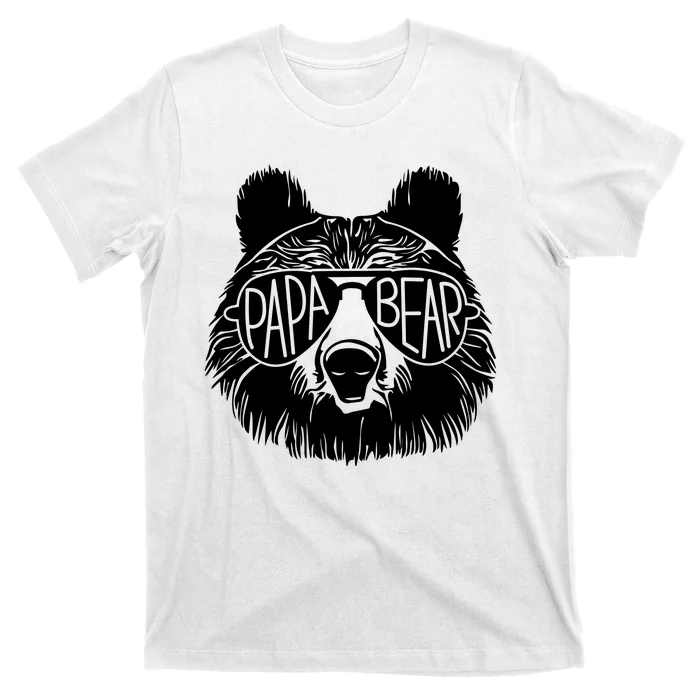 Papa Bear Sunglass Dad Fathers Day Husband Present Family Matching T-Shirt