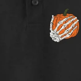 Pumpkin Boobies Skeleton Hands Adult Wo's Funny Halloween Dry Zone Grid Performance Polo