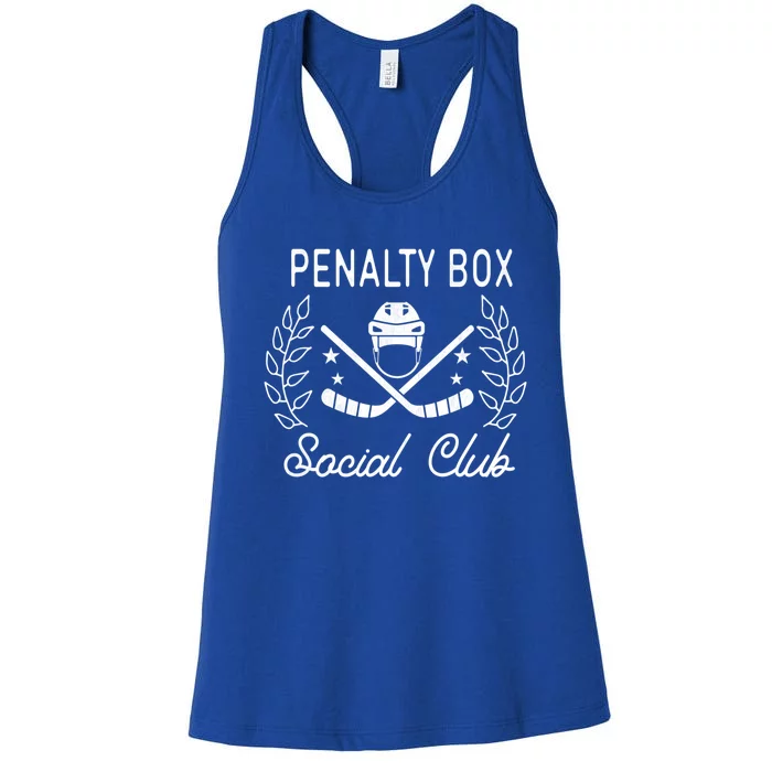 Penalty Box Social Club Ice Hockey Game Day Ice Hockey Mom Gift Women's Racerback Tank