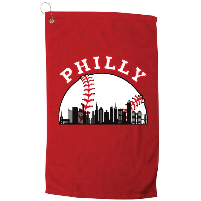 Philly Baseball Shirt Philadelphia Baseball PA Cityscape Skyline Platinum Collection Golf Towel