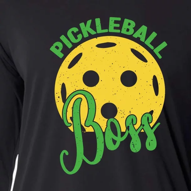 Pickleball Boss Sport Gift Cooling Performance Long Sleeve Crew