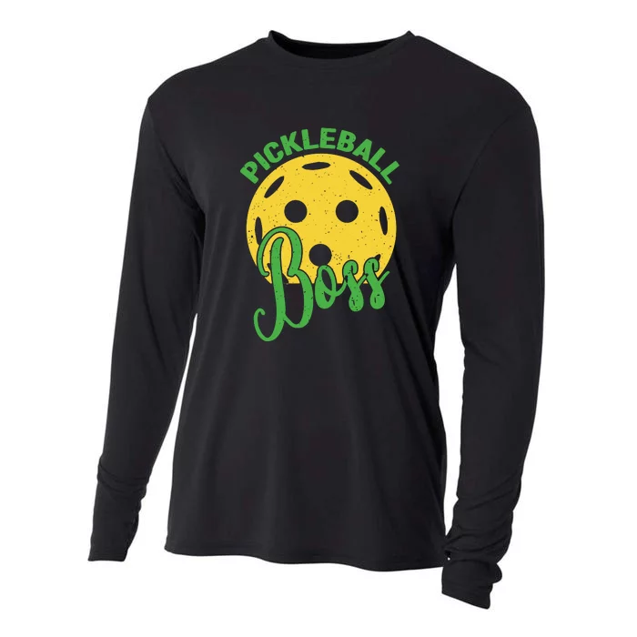 Pickleball Boss Sport Gift Cooling Performance Long Sleeve Crew