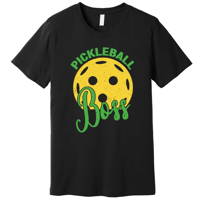 Pickleball Boss Sport Gift Premium T-Shirt