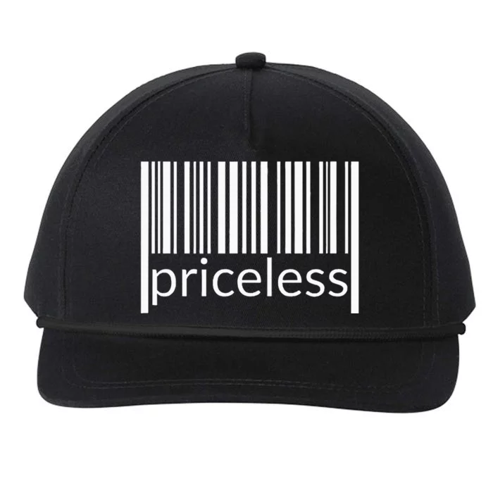 Priceless Barcode Style Snapback Five-Panel Rope Hat