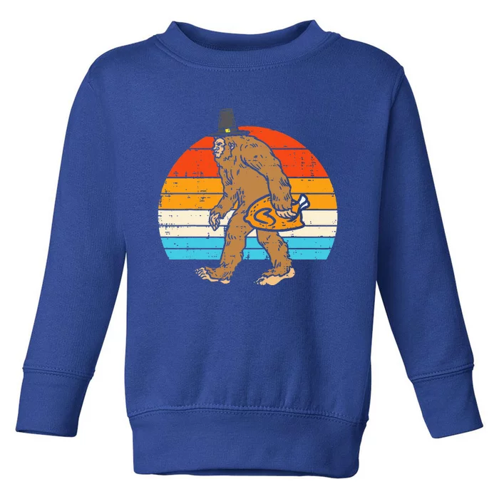 Pilgrim Bigfoot Sasquatch Turkey Funny Thanksgiving Toddler Sweatshirt