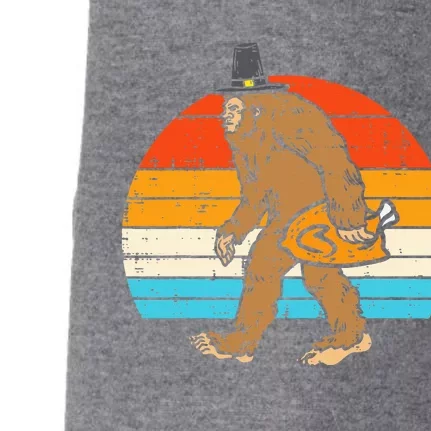 Pilgrim Bigfoot Sasquatch Turkey Funny Thanksgiving Doggie 3-End Fleece Hoodie