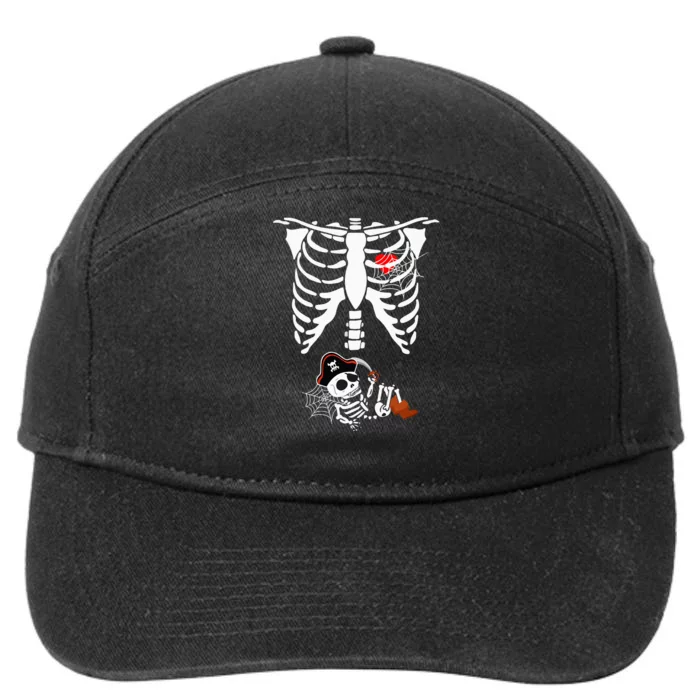 Pirate Baby Skeleton Xray Halloween Costume 7-Panel Snapback Hat