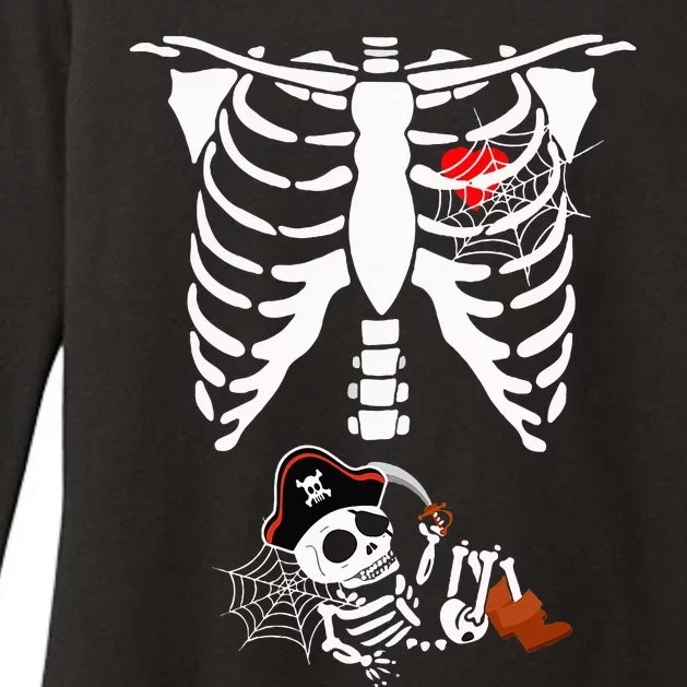 Pirate Baby Skeleton Xray Halloween Costume Womens CVC Long Sleeve Shirt