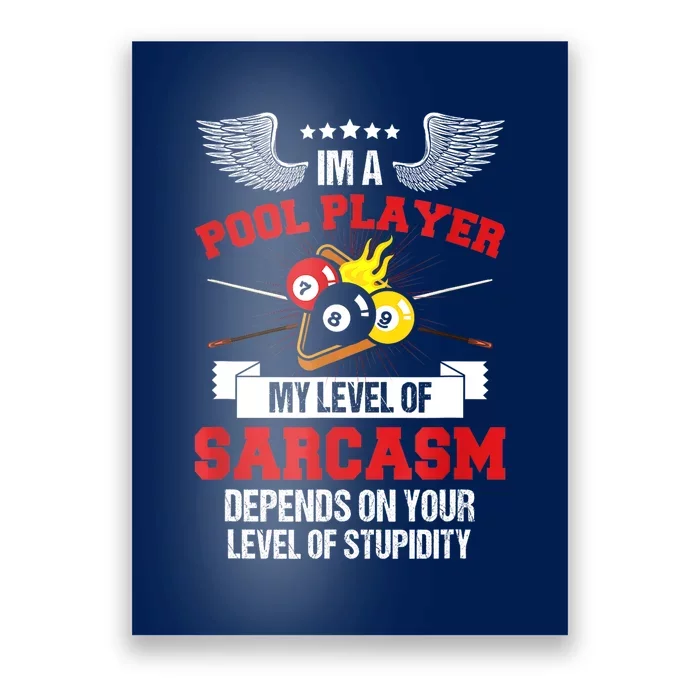 Pool Billiard Snooker Im A Pool Player My Level Of Sarcasm Gift Poster