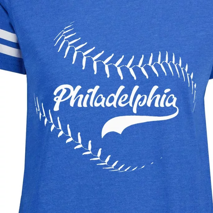 Philadelphia Baseball Swoosh Enza Ladies Jersey Football T-Shirt