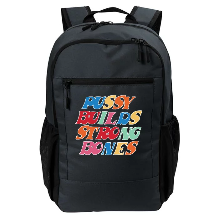 Pussy Builds Strong Bones Retro Colorful Logo Daily Commute Backpack