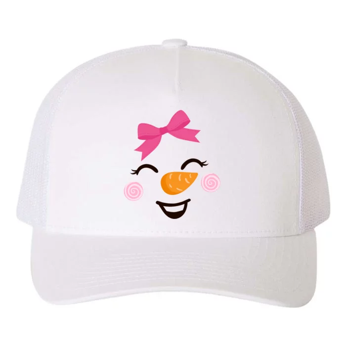 Pink Bow Snow Cute Snow Face Christmas Great Gift Yupoong Adult 5-Panel Trucker Hat