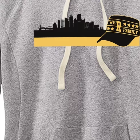 Pittsburgh Baseball Skyline We Are Family Women's Fleece Hoodie