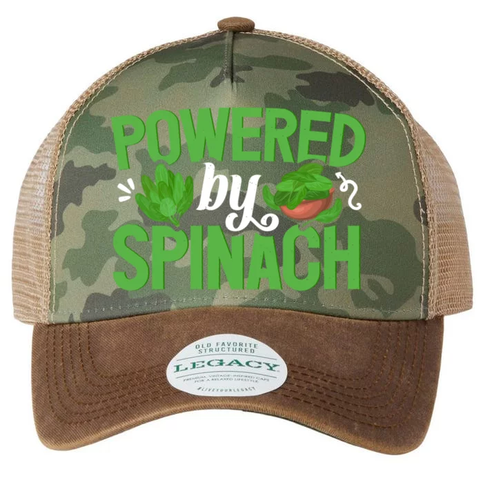 Powered By Spinach Funny Vegan Veggies Vegetable Farmer Funny Gift Legacy Tie Dye Trucker Hat