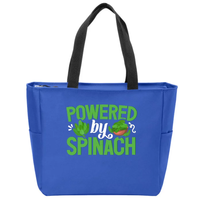 Powered By Spinach Funny Vegan Veggies Vegetable Farmer Funny Gift Zip Tote Bag