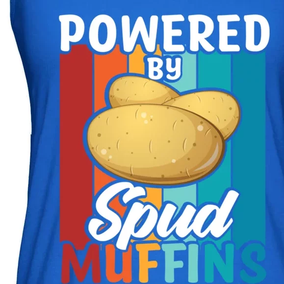 Powered By Spud Muffins Great Gift Vegan Veggie Gift Ladies Essential Flowy Tank