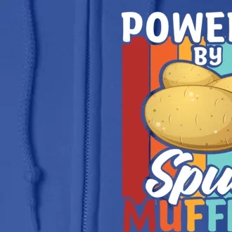 Powered By Spud Muffins Great Gift Vegan Veggie Gift Full Zip Hoodie