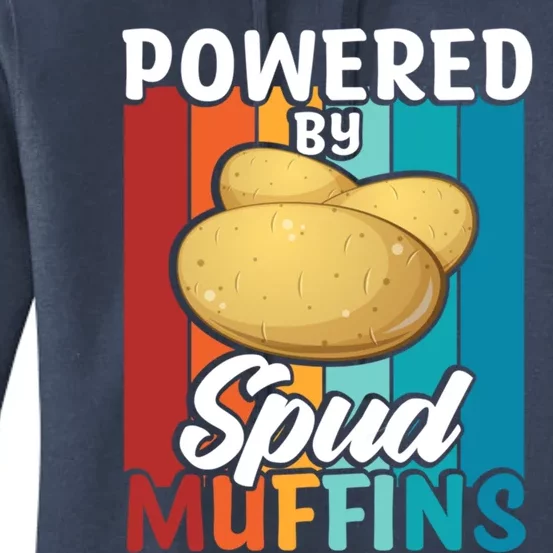 Powered By Spud Muffins Great Gift Vegan Veggie Gift Women's Pullover Hoodie