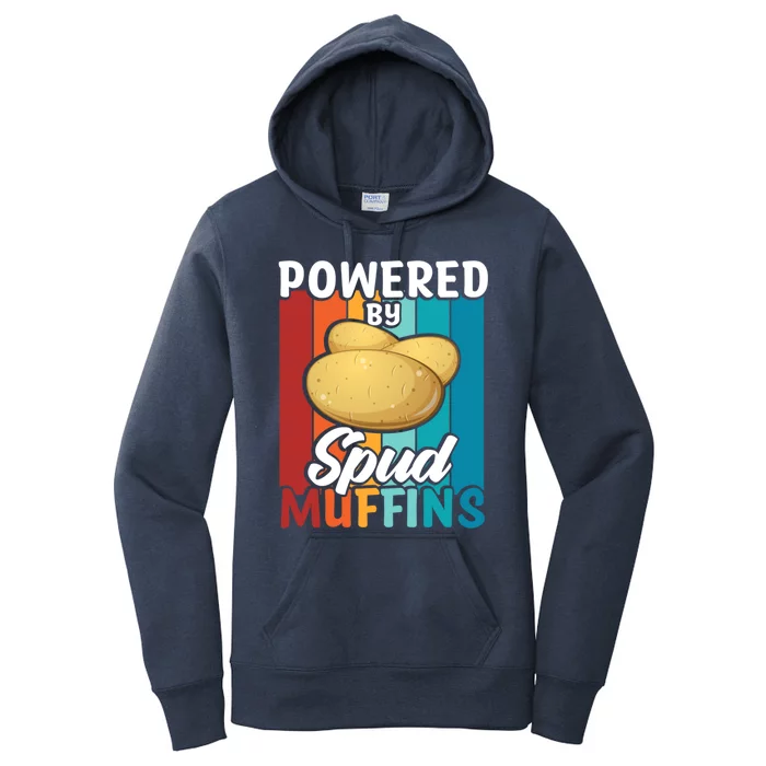 Powered By Spud Muffins Great Gift Vegan Veggie Gift Women's Pullover Hoodie