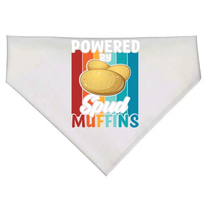 Powered By Spud Muffins Great Gift Vegan Veggie Gift USA-Made Doggie Bandana