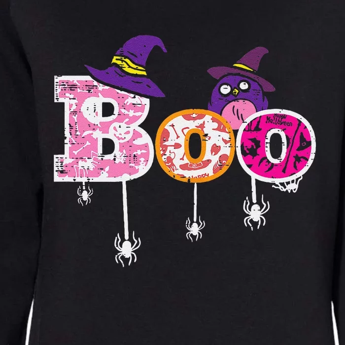 Pink Boo Spider WItch Hat Cute Scary Halloween Funny Womens California Wash Sweatshirt