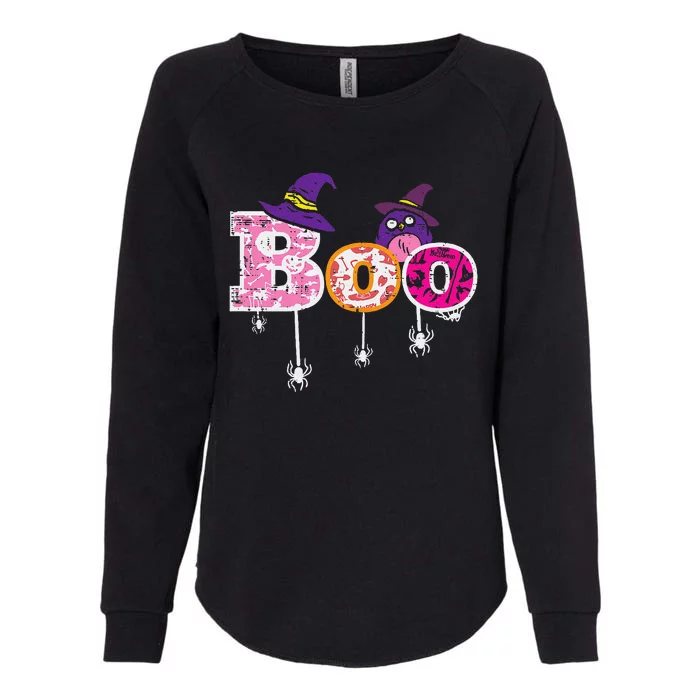 Pink Boo Spider WItch Hat Cute Scary Halloween Funny Womens California Wash Sweatshirt