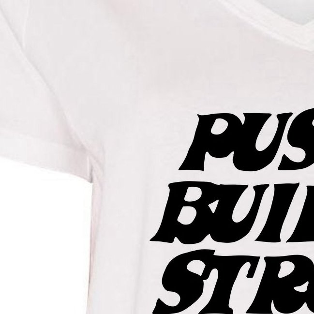 Pussy Builds Strong Bones Women's V-Neck Plus Size T-Shirt